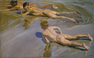 Joaquín Sorolla Chicos en la playa impresionismo Pinturas al óleo